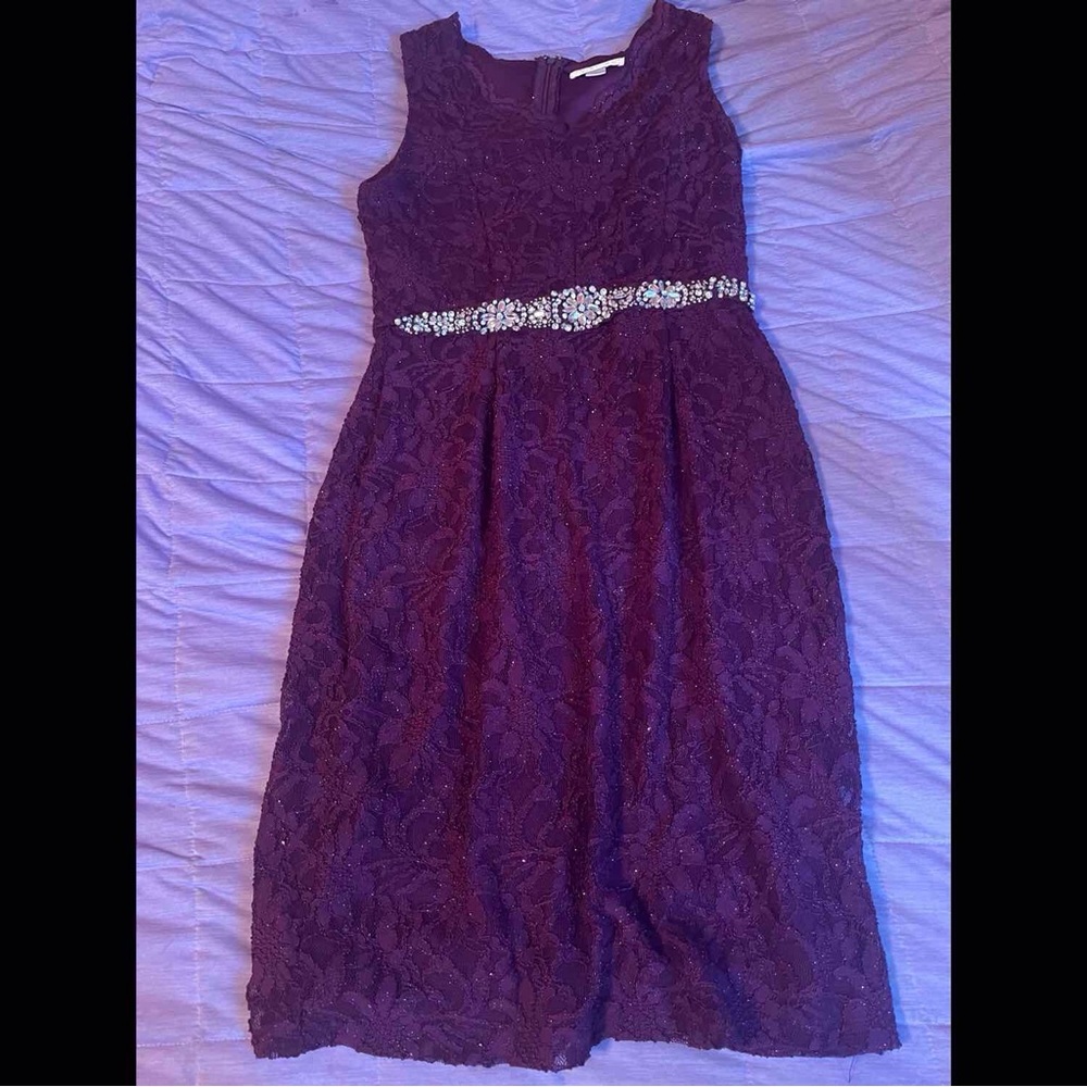 purple sparkly dress
